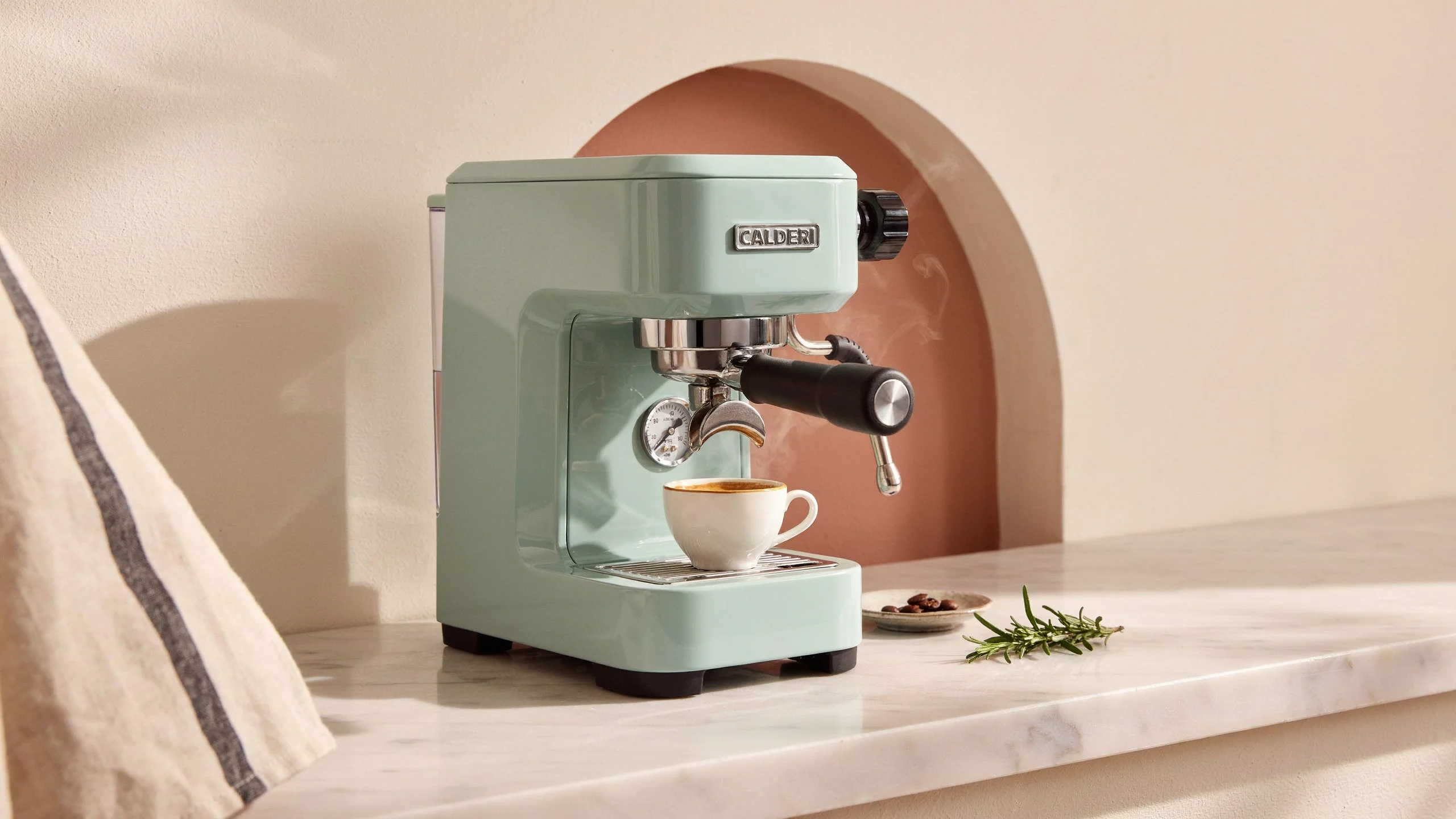 Mint-green espresso machine before the official Ideogram 4.5 color edit